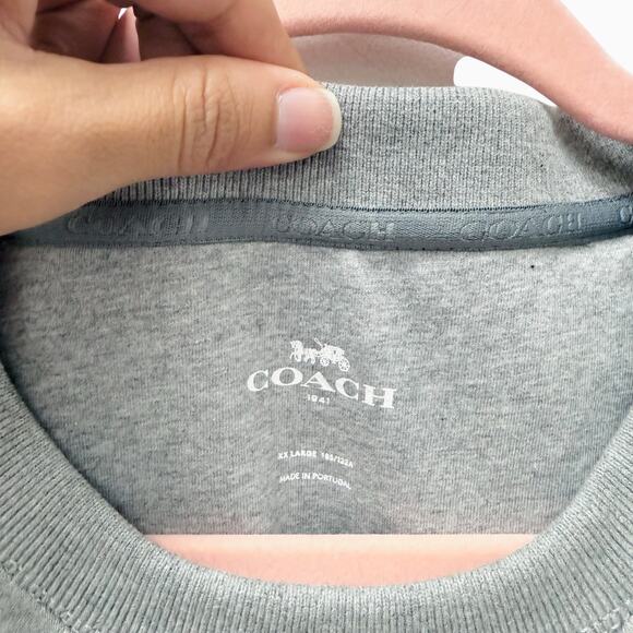 Coach Nylon Pocket Crew Sweater Grey‎ Orange Men’s Size XXL - Picture 8 of 14